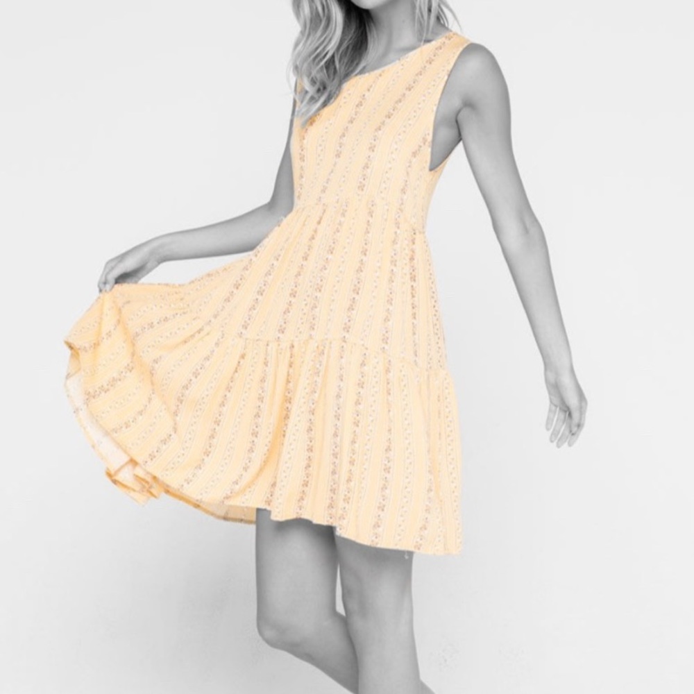 Yellow tiered dress